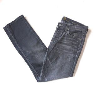7 FOR ALL MANKIND Grey Distressed Skinny Jeans
